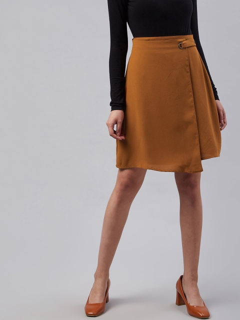 

Carlton London Women Mustard Solid A-Line Skirt