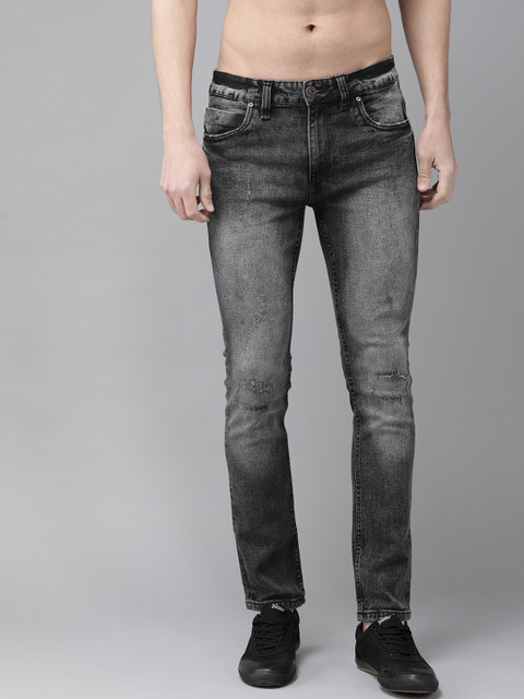 

Roadster Men Black Skinny Fit Mid-Rise Cropped Clean Look Stretchable Jeans
