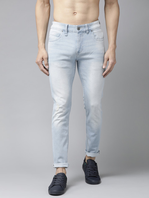 

Roadster Men Blue Skinny Fit Mid-Rise Low Distress Stretchable Jeans