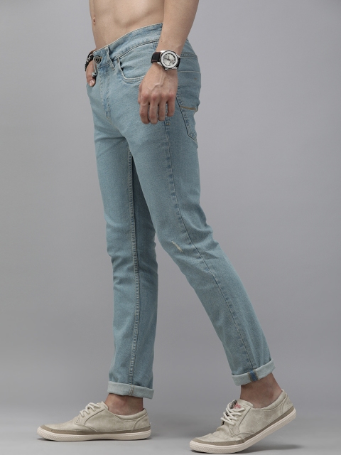 

Roadster Men Blue Skinny Fit Mid-Rise Low Distress Stretchable Jeans