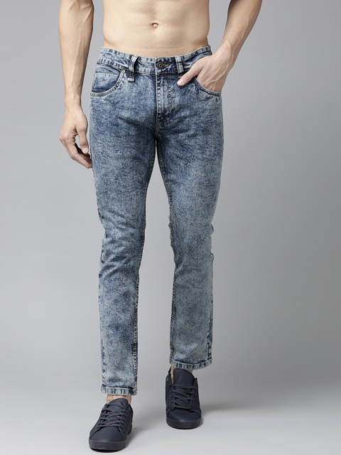 

Roadster Men Navy Blue Acid Washed Skinny Fit Mid-Rise Clean Look Stretchable Jeans