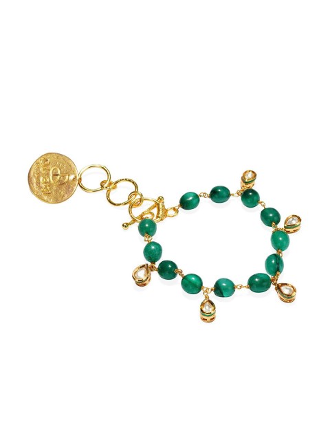 

DUGRISTYLE Green Emerald Charm Bracelet