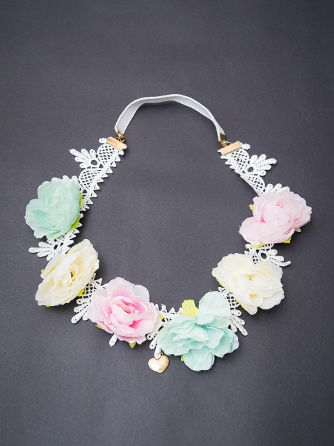 

Golden Peacock Multicoloured Lace Hairband, Multi