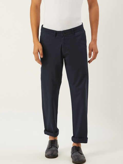 

United Colors of Benetton Men Navy Blue Slim Fit Solid Chinos