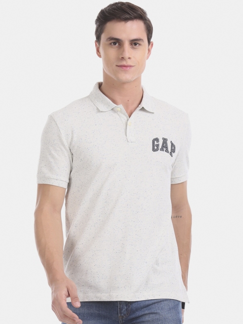 

GAP White Short Sleeve Nep Pattern Polo Shirt