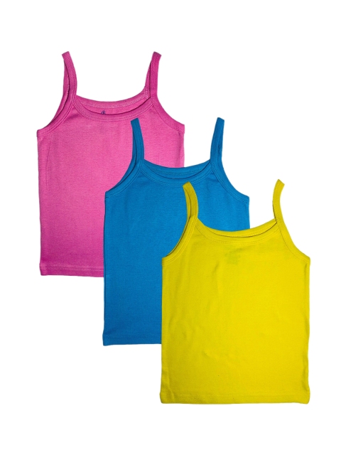 

KiddoPanti Girls Pack Of 3 Solid Tank Tops AW20GTT001, Pink