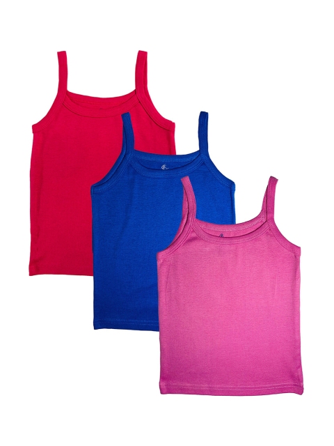 

KiddoPanti Girls Pack Of 3 Solid Tank Tops AW20GTT001, Pink