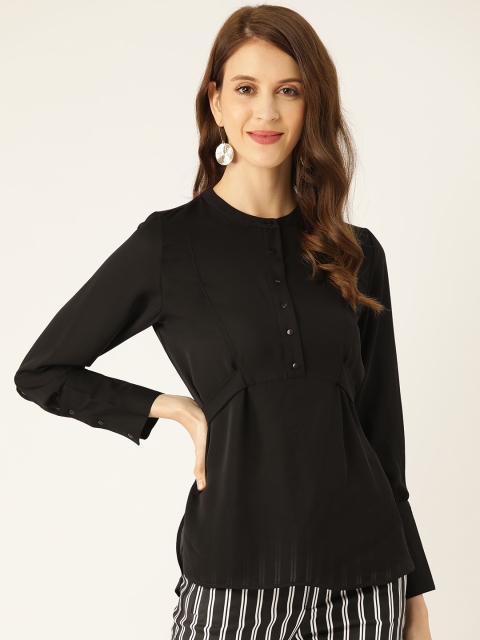 

COVER STORY Women Black Solid Shirt Style Top