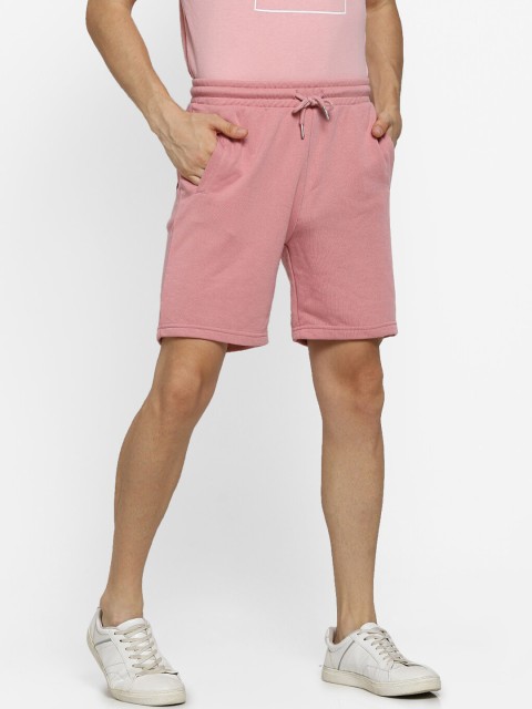 

FOREVER 21 Men Old Rose Pink Solid Regular Shorts