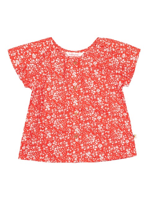 

Budding Bees Girls Orange Printed A-Line Top