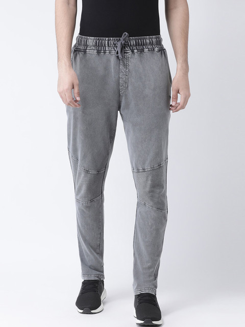 

Club York Men Charcoal Grey Washed Track Pants