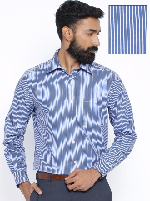 

Park Avenue Blue Striped Formal Shirt