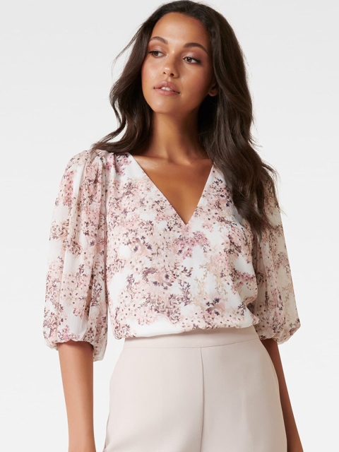 

Forever New Women Pink Printed Top