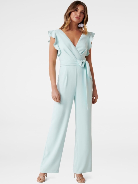 

Forever New Women Turquoise Blue Solid Basic Jumpsuit