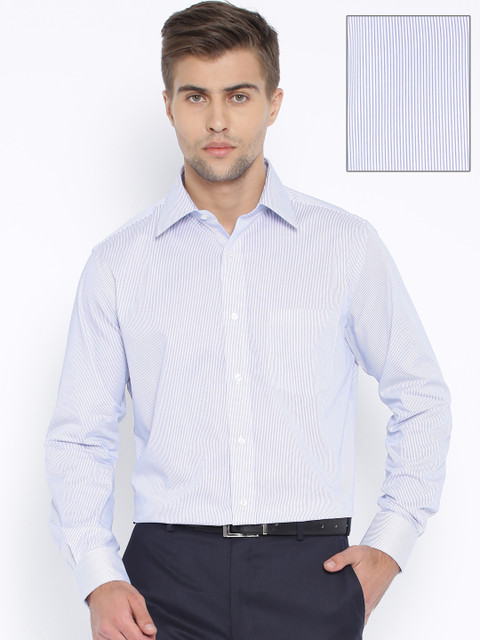 

Park Avenue White & Blue Striped Formal Shirt