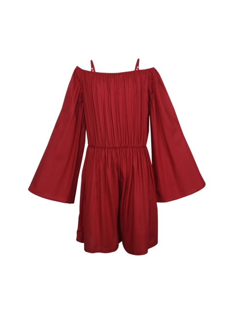 

Tiddlywings Girls Red Solid Playsuit
