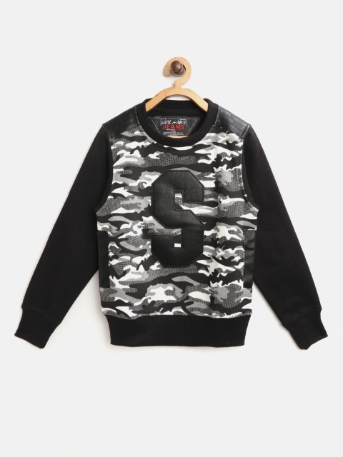 

Little Marco Boys Black & White Camouflage Print Sweatshirt