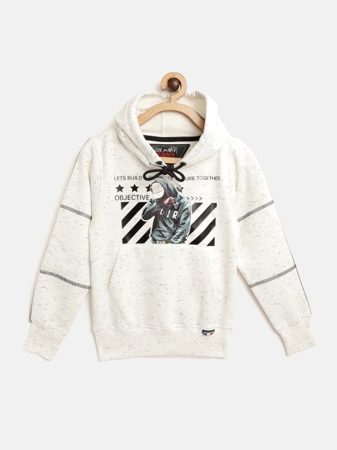 

Little Marco Boys Off-White Printed Hooded Sweatshirt