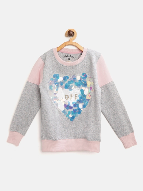 

White Snow Girls Coral Orange Mermaid Sequinned Sweatshirt