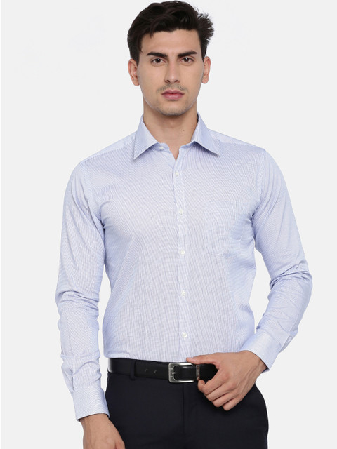 

Park Avenue Men Blue & White Regular Fit Checked Formal Shirt