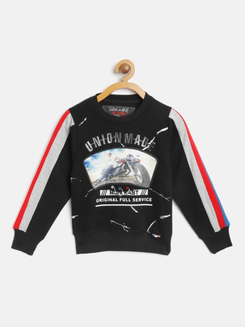 

Little Marco Boys Black Typography Print Sweatshirt