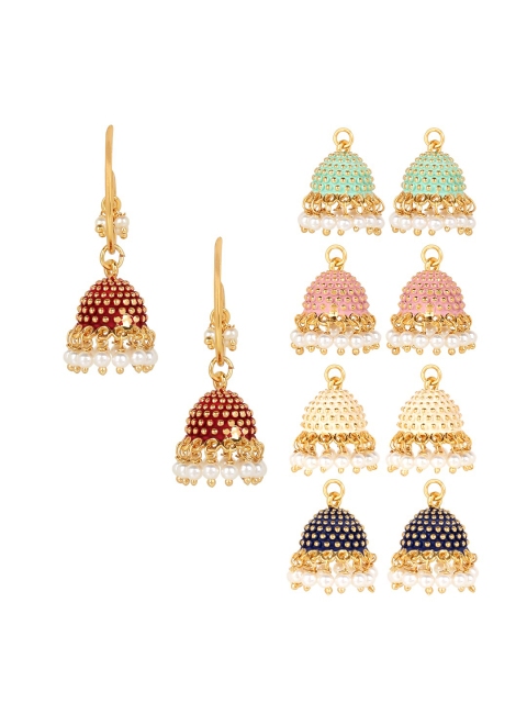 

Adwitiya Collection 24 Carat Gold-Plated Dome Shaped Jhumkas