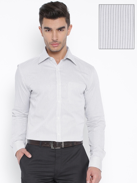 

Park Avenue Grey & White Striped Slim Fit Formal Shirt