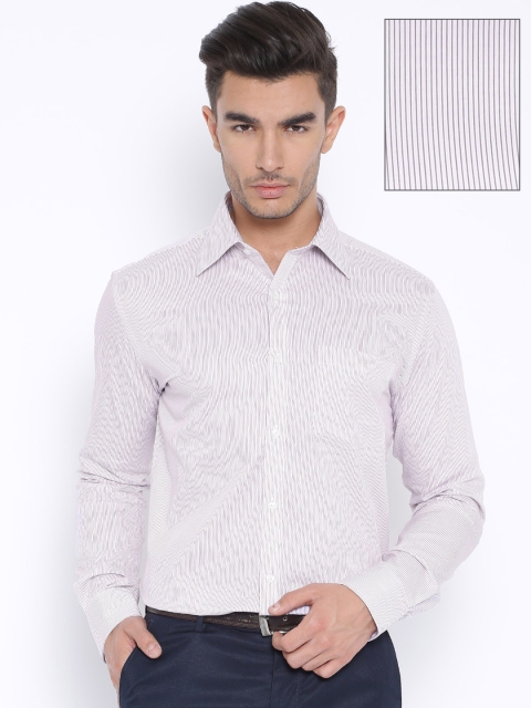 

Park Avenue Magenta & White Striped Slim Fit Formal Shirt