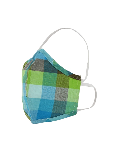 

AfroJack Adults Blue & Green Checked 3-Layers Reusable Cloth Mask