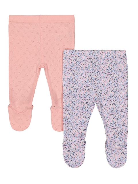 

mothercare Girls Pack of 2 Printed Leggings, Pink