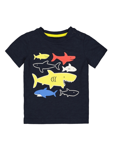 

mothercare Infant Boys Navy Blue Printed Round Neck T-shirt