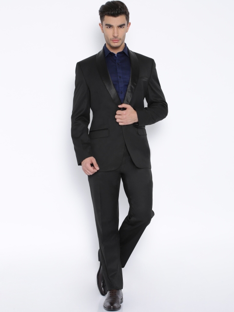 

Park Avenue Men Black Slim Fit Party Suit