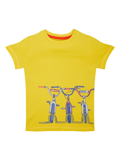 

mothercare Infant Boys Yellow Printed Round Neck T-shirt