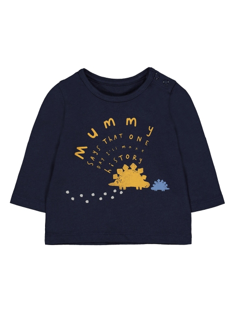 

mothercare Infant Boys Navy Blue Printed Round Neck T-shirt