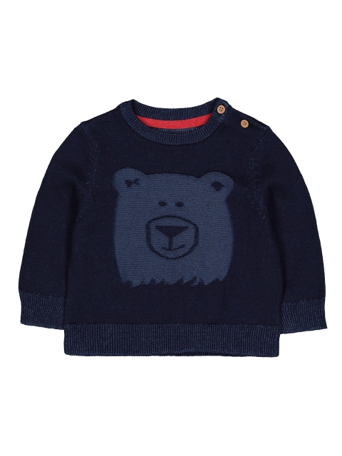 

mothercare Boys Navy Blue Self Design Pullover Sweater