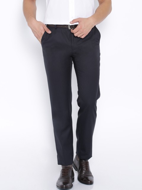 

Park Avenue Navy Super Slim Fit Formal Trousers, Navy blue