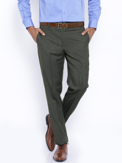 

Park Avenue Charcoal Grey Striped Smart Fit Formal Trousers