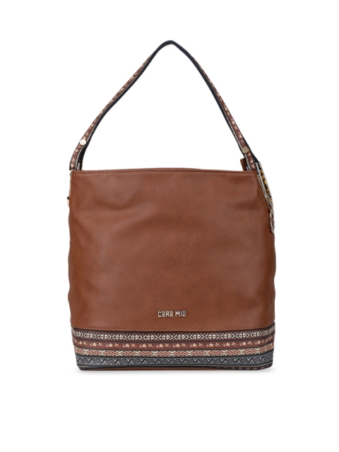 

CARA MIA Brown Solid Handheld Bag
