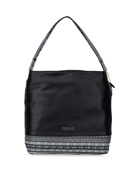 

CARA MIA Black & White Self Design Shoulder Bag