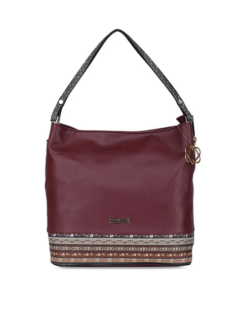 

CARA MIA Maroon Solid Hobo Bag