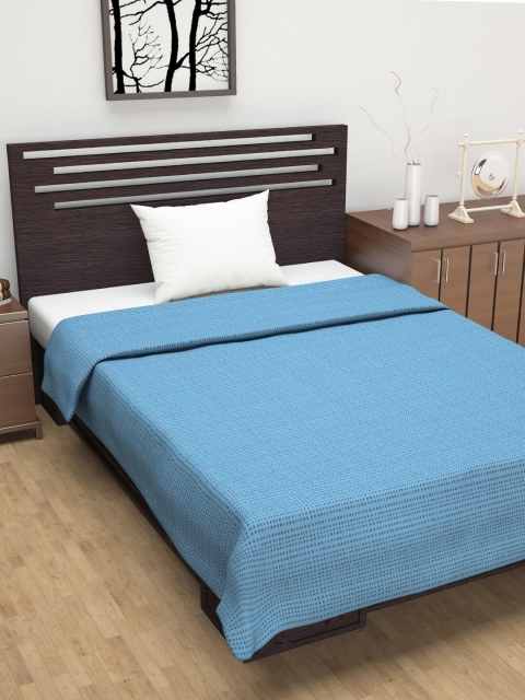 

Divine Casa Blue & Black Geometric AC Room 110 GSM Single Bed Dohar