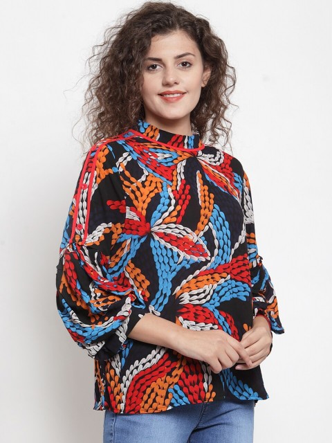 

Global Republic Women Black & Blue Printed Top