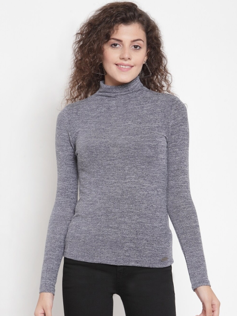 

Global Republic Women Navy Blue Solid Top