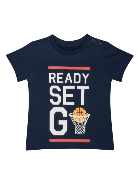 

mothercare Infant Boys Navy Blue Printed Round Neck T-shirt