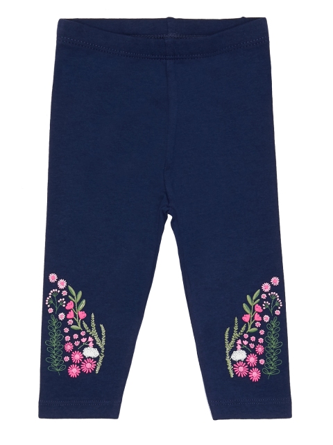 

mothercare Girls Navy Blue Printed Ankle Length Leggings