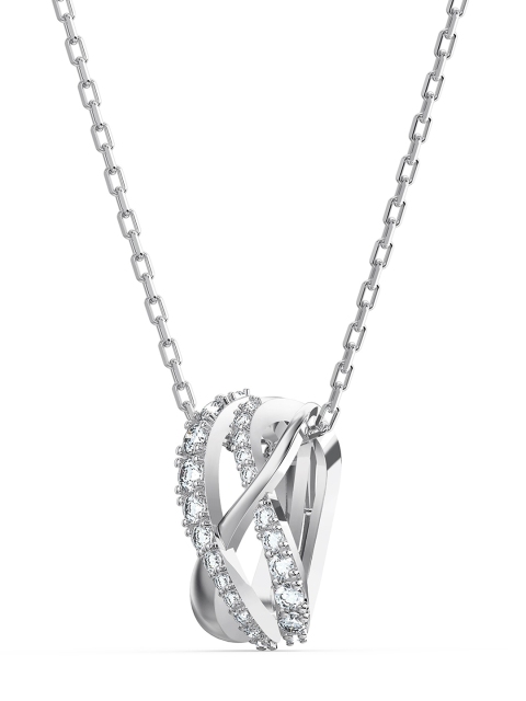 

SWAROVSKI Rhodium-Plated Silver-Toned & White Crystal-Studded Twist Jewellery Set