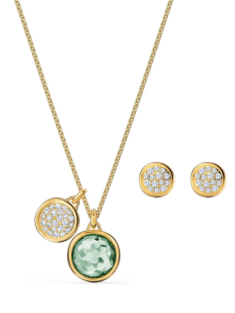 

SWAROVSKI Gold-Plated Green & White Crystal-Studded Tahlia Jewellery Set