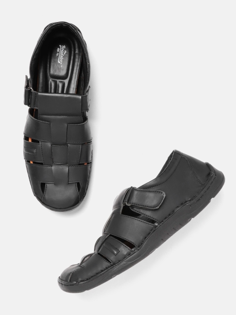 

Roadster Men Black Solid Shoe-Style Sandals