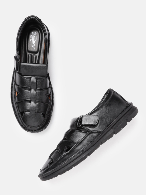 

Roadster Men Black Solid Shoe-Style Sandals
