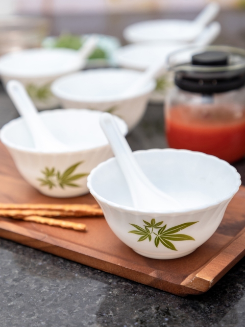 

Laopala White 12pcs Opalware Bowl Set with Spoon